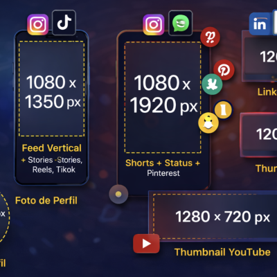 [MARÇO 2026] Tamanhos de imagens para todas as redes sociais: guia completo para , Facebook, Instagram, LinkedIn, TikTok,  Threads e mais.