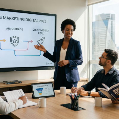 Agência Beyond desenvolvendo estratégia de marketing digital e posicionamento de marca para empresas